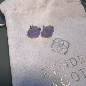 Kendra Scott ELLMS Amethyst Dichroic silver Stud Earrings